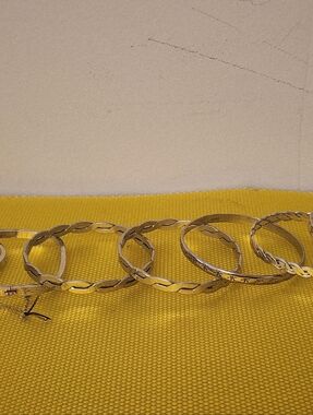 Vintage  Sterling 925 Stacking Bangle  7pc Lot - Braided, Etched, & Hinged